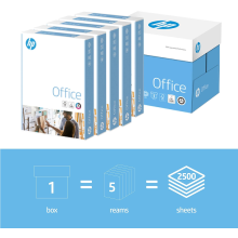 HP Office A4 80gsm White Office Copier Paper (1 Box Contains Five Reams of 500 Sheets)