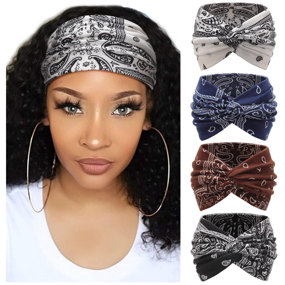 Dreshow 4 Pezzi Fasce Per Capelli Donna Turbante Vintage Accessori Moda-image