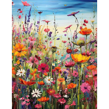 Diamond Art Painting Kits for Adults Sea of Flowers 5D Diamond Painting Dots Art Kits for Adults Beginner Butterfly DIY Full Round Gem Crystal Art
