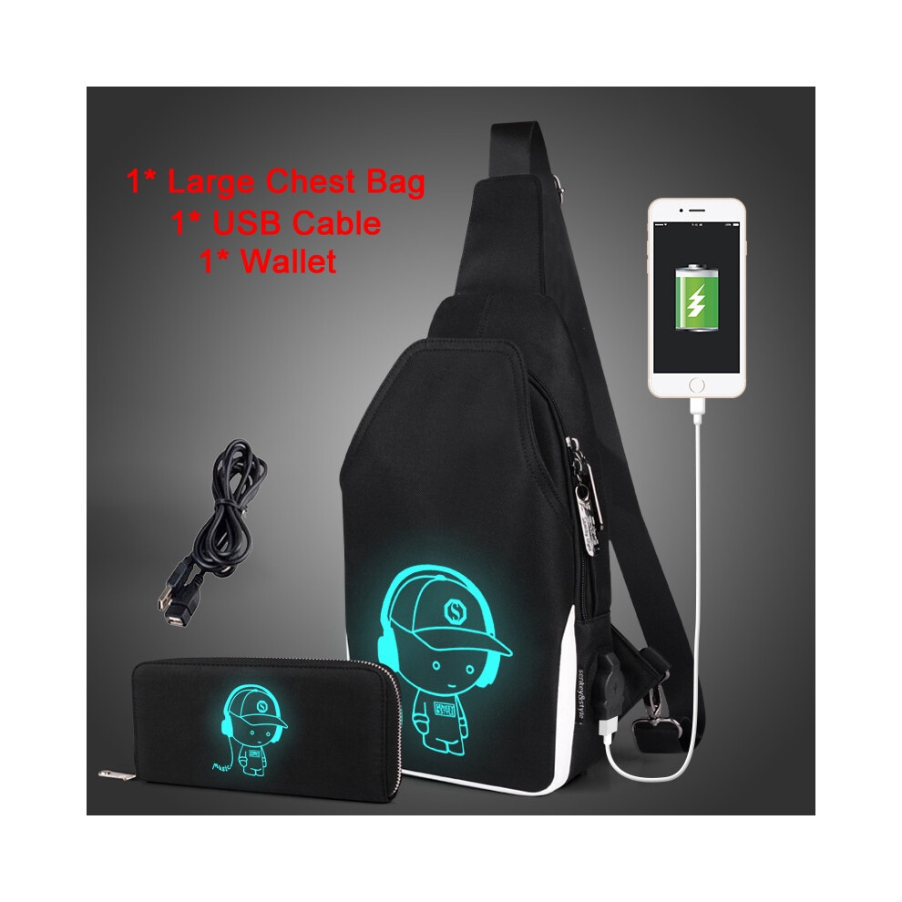 (Boy+USB Cable+Wallet, Large) Luminous Usb Outdoor Charging Backpack Bookbag School Bag Shoulder Crossbody-image-OPC-PGSSJ7N-NEW