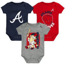 Prebalovacia s prava Outerstuff MLB pre novorodencov a dojcat 0-24 mesiacov, 3-dielna, s opaskami (3/6 mesiacov), Atlanta Braves