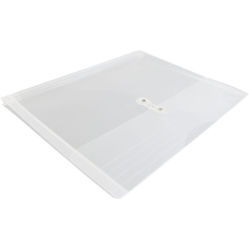 JAM PAPER Plastic Envelopes with Button & String Tie Closure - Letter Booklet - 9 3/4 x 13 - Clear - 3/Pack 2