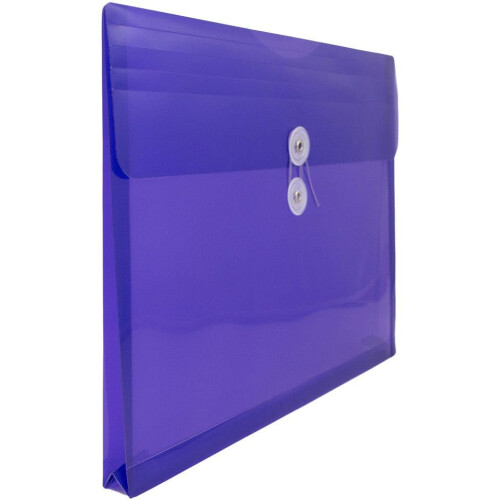JAM PAPER Plastic Envelopes with Button & String Tie Closure - Letter Booklet - 9 3/4 x 13 - Purple - 3/Pack 1