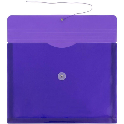 JAM PAPER Plastic Envelopes with Button & String Tie Closure - Letter Booklet - 9 3/4 x 13 - Purple - 3/Pack 2