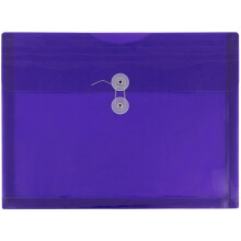 Buste in plastica di carta jam con chiusura di cravatta a bottone e stringa - Opuscolo di lettere - 9 3/4 x 13 - Purple - 3/Pack