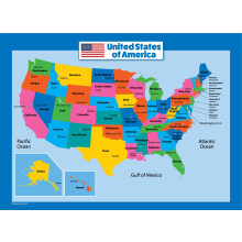Mapa USA pro deti  LAMINOVAN  nstenn mapa USA (18 x 24)