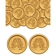 Wachssiegel-Aufkleber P, 50 St   ck, goldene Wachssiegel-Aufkleber, selbstklebende Buchstaben-Wachsaufkleber f   r Hochzeitsfeiern, Geburtstagseinlad