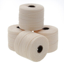 De Beadsmith S-Lon Bead Cord - .5 mm gedraaid nylon koord voor het rijgen van 4 spoelen Vanille kleur TEX210 77 yards per spoel