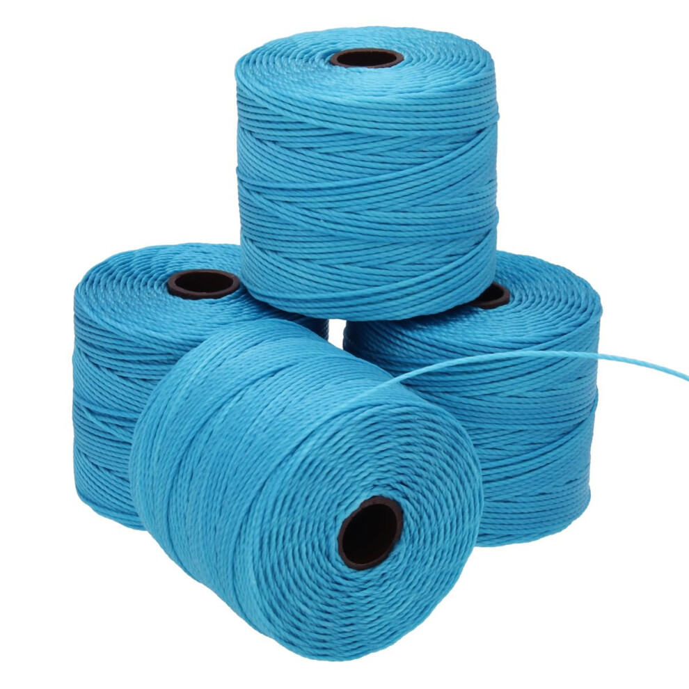 The Beadsmith S-Lon Perlenschnur 0,5 Mm Gedrehte Nylonschnur Zum Auff Deln, 4 Spulen, Farbe Nilblau, TEX210, 77 Yards Pro Spule-image