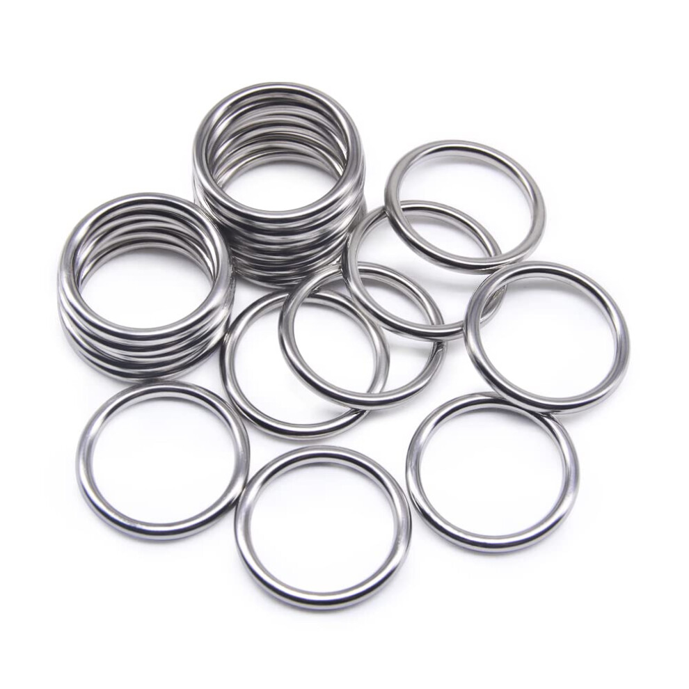 Semini 20Pcs O Ring Buckle Electroplated Zinc Alloy O-Rings Tone For Hardware Bags Belts Craft Diy Accessories 783902372320