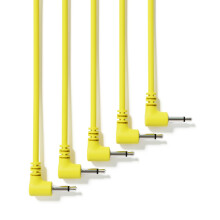 ExcelValley - 5-Pack - Oikeakulmaiset Mono-Modulaariset Patch-kaapelit - 3,5mm 1/8"""" Eurorack-syntetisaattori [Keltainen | 150 cm - 59,06""]