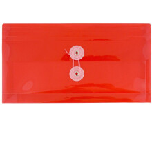 JAM PAPIR Plastkonvolutter med knap- og snorelukning - #10 Business Booklet - 5 1/4 x 10 - Rd - 3/pak