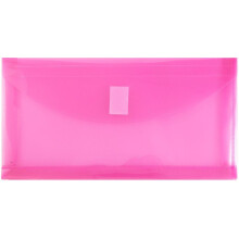 JAM PAPIR Plastudvidelseskonvolutter med krog- og lkkelukning - #10 Booklet Wallet - 5 1/4 x 10 med 1 tomme ekspansion - Fuchsia Pink - 3/Pak
