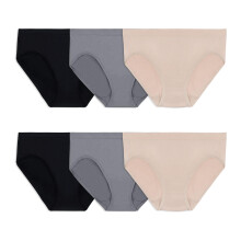 Fruit of the Loom Naadloos damesondergoed zonder show Verbazingwekkende stretch en geen panty-lijnen Verkrijgbaar in grote maten bikini-6-pack-geasso