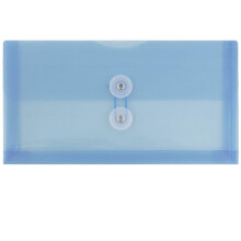 Envelopes de plstico JAM PAPER com boto e fecho de cordo - Livreto comercial n 10 - 5 1/4 x 10 - Azul - 3/pacote