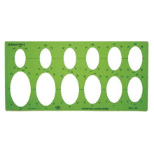 Alvin 3911-02 stor isometrisk guide herskeskabelon - 12 ellipser