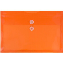 JAM PAPIR Plastkonvolutter med knap- og snorelukning - Brevhfte - 9 3/4 x 13 - Orange - 3/Pakke