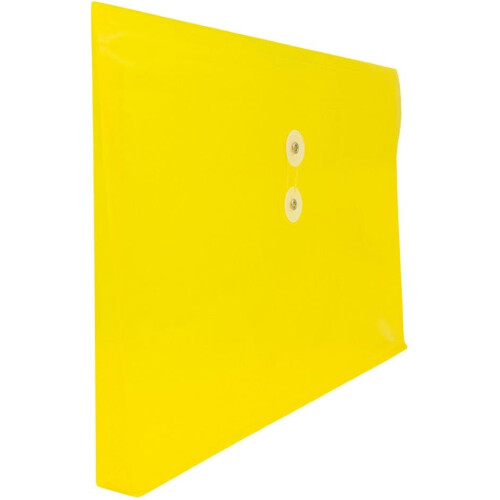 JAM PAPER Plastic Envelopes with Button & String Tie Closure - Letter Booklet - 9 3/4 x 13 - Yellow - 3/Pack 2
