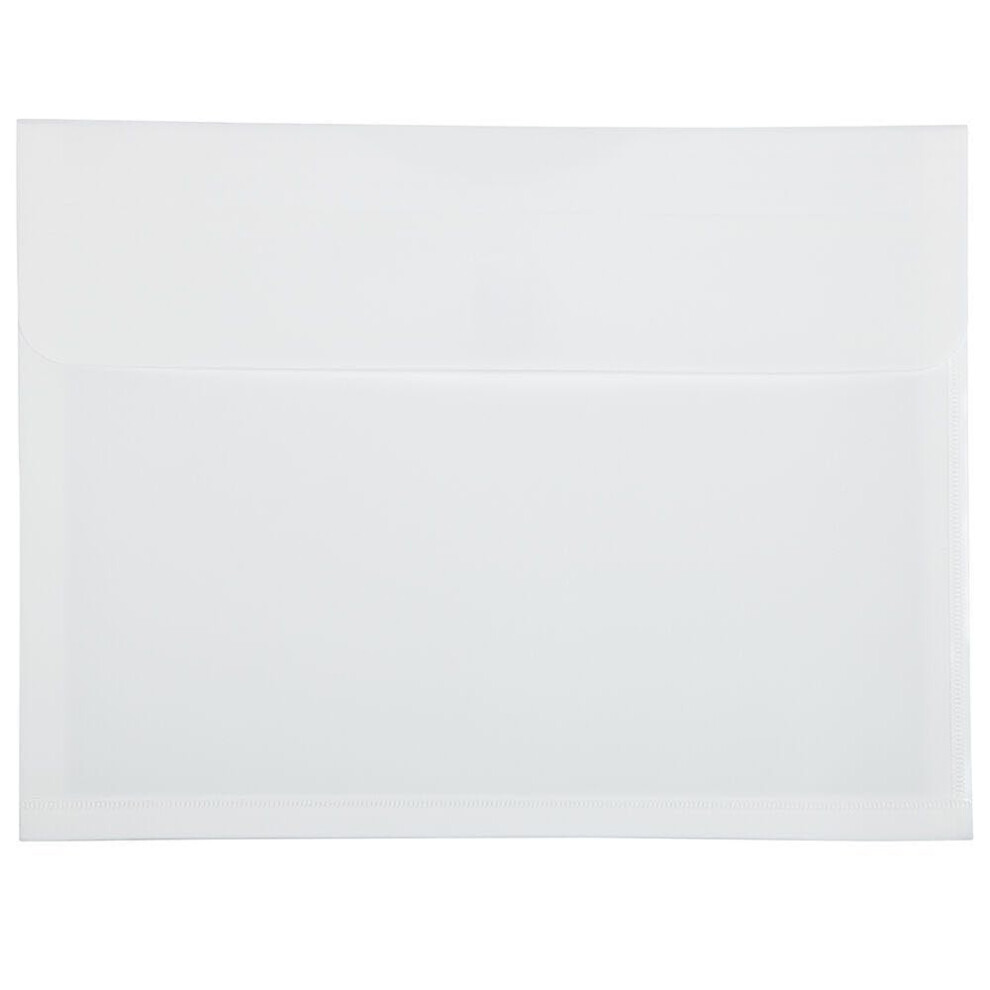 Zaciety Papier Plastikowe Koperty Rozszerzajace Z Zapieciem Na Rzep - Broszura Listowa - 9 3/4 X 13 Z Rozszerzeniem 1 Cal - Bialy - 3 Szt.-image