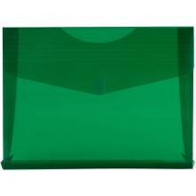 Buste di espansione in plastica in plastica in jam con chiusura a gancio e loop - Opuscolo di lettere - 9 3/4 x 13 con espansione da 2 pollici - verd