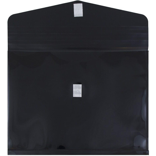 Envelopes de expanso de plstico JAM PAPER com fecho de velcro - Livreto de cartas - 9 3/4 x 13 com expanso de 2 polegadas - Preto - 3/pacote 1