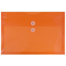 JAM PAPIR Plastkonvolutter med knap- og snorelukning - Juridisk hfte - 9 3/4 x 14 1/2 - Orange - 3/Pak