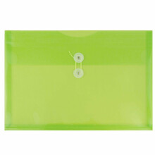 Buste in plastica di carta jam con chiusura di cravatta a bottone e stringa - Opuscolo legale - 9 3/4 x 14 1/2 - verde lime - 3/pacchetto
