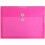 JAM PAPER Plastic Envelopes with Button & String Tie Closure - Letter Booklet - 9 3/4 x 13 - Fuchsia - 3/Pack 1