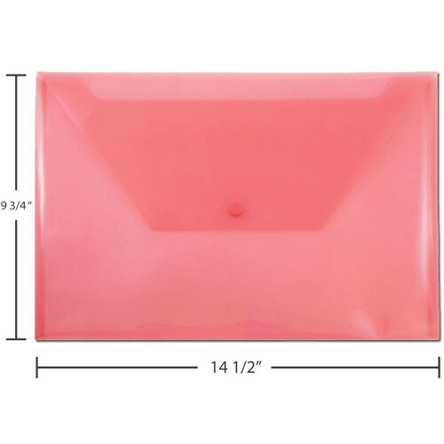 JAM PAPIR Plastkonvolutter med trykls - Juridisk hfte - 9 3/4 x 14 1/2 - Rd - 3/Pakke 1