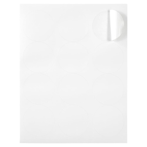 Selos adesivos de etiqueta circular JAM PAPER - 2,5 polegadas de dimetro - branco - 120 etiquetas redondas/pacote 2