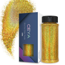 Ceya 3,5 oz/ 100 g holografick ultra jemn trpytiv prek Laserov lazuritov zlat trpyt 1/128 0,008 0,2 mm pro sklenice na vrobu slizovch epoxi