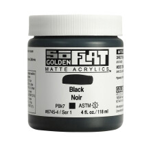 SoFlat Matte Acrylics από την GOLDEN Black 4 fl. oz. Επαγγελματικό ακρυλικό χρώμα σε βάζο, αδιαφανές
