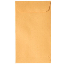 Jam Paper #5.5 Sobres de negocios de monedas con cierre de cscara y sello - 3 1/8 x 5 1/2 - Brown Kraft Manila - 50/Pack