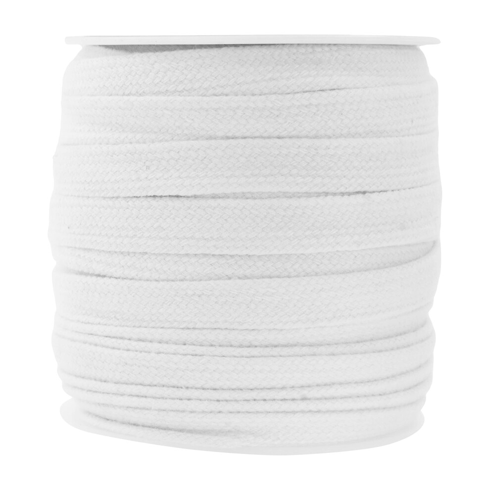 Cordon de serrage plat blanc Mandala Crafts, cordon de serrage de rechange, 1/2 pouce, 20 m   tres, cordon de serrage en coton doux blanc pour swea