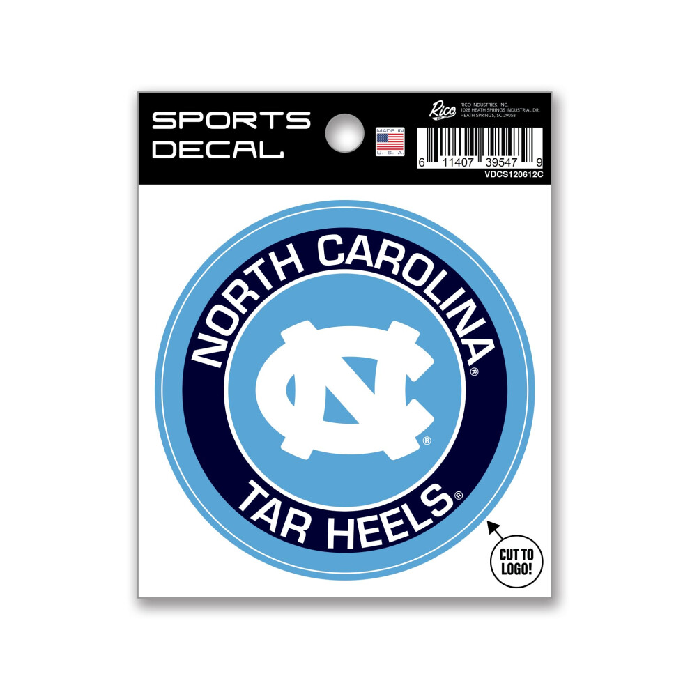 Rico Industries Ncaa North Carolina Tar Heels Round 4"""" X 4"""" Sports Decal 611407395479