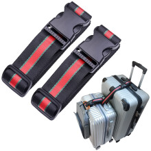 Bagageriem Voeg een tas toe Heavy Duty verstelbare kofferriem Reisbevestiging Reisaccessoires voor het aansluiten van uw bagage (zwart + rood)