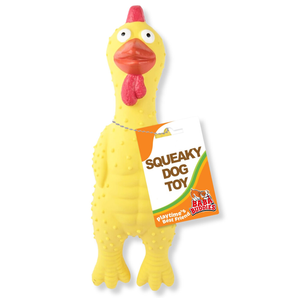 Jouet couineur Baba Buddies 100 % latex naturel | Jouet     m   cher en caoutchouc durable en forme de poulet pour petits et grands chiens | Poulet h