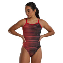 Maillot de bain TYR Durafast Elite Diamondfit pour femme, rouge Speedwarp 30