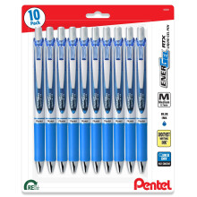 G   lov    per    Pentel Energel 0,7 mm RTX s tekut   m atramentom     balenie 10 kusov, modr        kovov    hrot     stredn    hrot