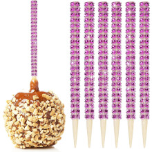 32 DB Bling Candy alma bambuszrudak Karamell alma hegyes nyrs strasszokkal gymnt hls csomagols gymlcscsemege Pop dec. br desszertasztalhoz T
