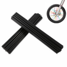 PPXIONG Black Spoke Skins Covers: 8-21 inch Rims Protector & Decoration for Dirt Bike | Mountain Bike | Bicycle | Wheelchair | Motorcycle - 72 Pcs