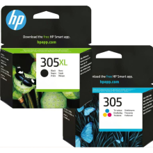 Original HP 305 / 305XL Black & Colour Ink Cartridges For DeskJet 2710 Printer