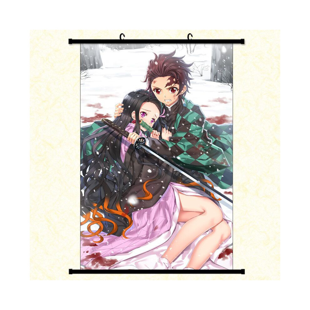 (10#Snow) Slayer Demon Anime Kimetsu No Yaiba Kamado Tanjirou Kamado Wall Nezuko Poster