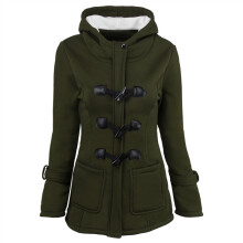 (Dark Green, L) Parka Women Trench Hooded Coat Jacket Outwear Winter Warm Hoodies Overcoat Long