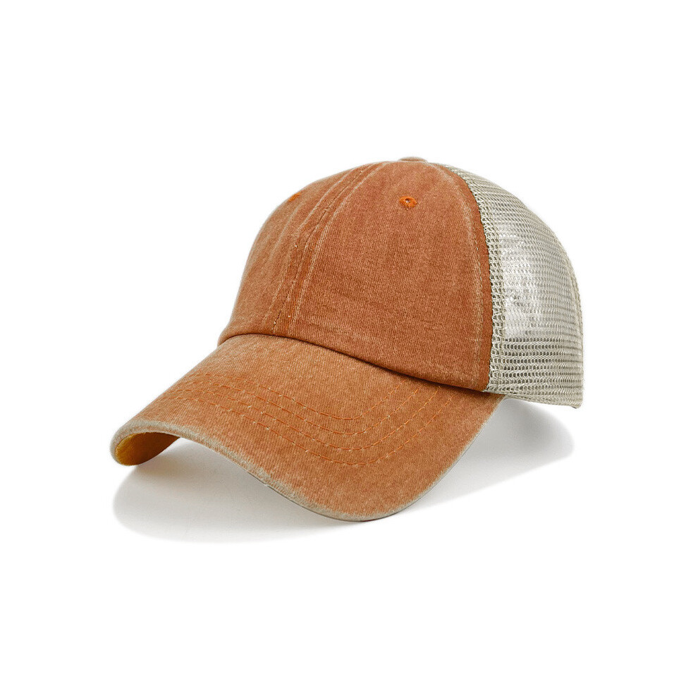 (Orange) Baseball Dome Mesh Cap Outdoor Sunshade Breathable Sunscreen Hat Gift Fishing-image-OPC-PGST7YV-NEW