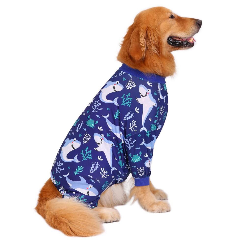 Pyjama Pour Chien Hde, Combinaison Une Pi Ce, L Ger, Pour Chiens De Taille M 3XL, Motif Requins - M-image