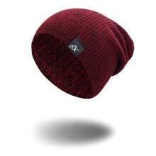 (Red) Unisex Women Men Camping Hat Winter Beanie Baggy Warm Wool Ski Fleece Line Cap
