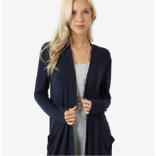 (Navy, M) Women Autumn Winter Cardigans Casual Warm Coat Midlength Knitted Outerwear