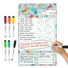 Clever Clean Dry Retase Pligter Chart for Kids Genanvendeligt belønningsdiagram ikke-magnetiske børn Chore Board klæber til eventuelle glatte ove