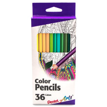 Pentel Arts Color Pencils - Assorted Colors 36-Pack (CB8-36)